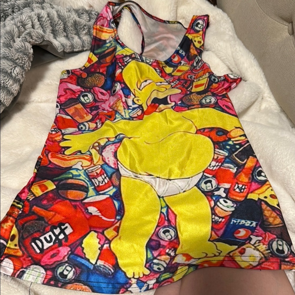 Colorful Cartoon Graphic Tank Top